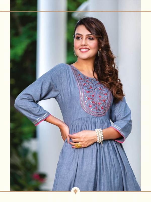 Heritage Fantasy 2 Rayon Designer Embroidery Kurti Collection